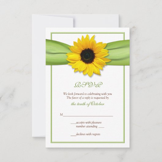 Hochzeitskarte für Sonnenblumen RSVP Karte (Vorderseite)