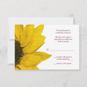 Hochzeitskarte für Sonnenblumen - Wein und Gelb RSVP Karte (Rückseite)