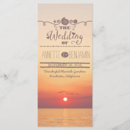 Hochzeitskarte für Sonnenuntergang am Meer Programm