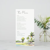 Hochzeitskarte für tropische Palmen an der Küste Dankeskarte (Stehend Vorderseite)