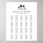 Hochzeitskarte für tropische Palmen Poster (Vorne)