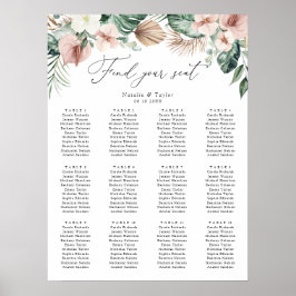 Hochzeitskarte für tropische Palmflora Poster