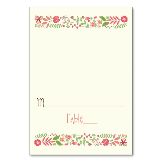 Hochzeitskarte für Vintage Korallenpfirsiche Tischnummer (Vorderseite)