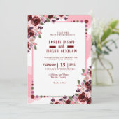 Hochzeitskarte für Wasserfarben Luxusvorlage Einladung (Stehend Vorderseite)