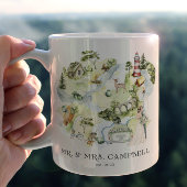 Hochzeitskarte für Wasserfarben | Monogram Newlyse Zweifarbige Tasse