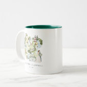 Hochzeitskarte für Wasserfarben | Monogram Newlyse Zweifarbige Tasse (Vorderseite Links)