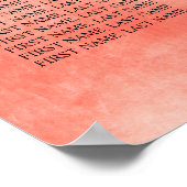 Hochzeitskarte für Wasserfarben nach Tischnummer Poster (Ecke)