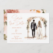 Hochzeitskarte für Wasserfarben Save the Date (Vorne/Hinten)