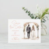 Hochzeitskarte für Wasserfarben Save the Date (Stehend Vorderseite)