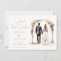 Hochzeitskarte für Wasserfarben Save the Date