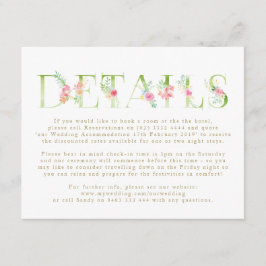 Hochzeitskarte für Wasserfarbenflorfrühlings Begleitkarte