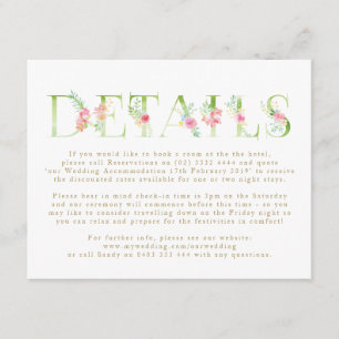 Hochzeitskarte für Wasserfarbenflorfrühlings Begleitkarte