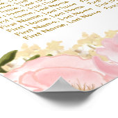 Hochzeitskarte für weibliche Blüten Poster (Ecke)