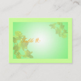 Hochzeitskarte, gelbe Tulpe-Blume, Tischnummer Platzkarte
