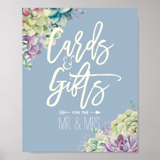 Hochzeitskarte & Geschenke Aquarellbilder Poster (Vorne)