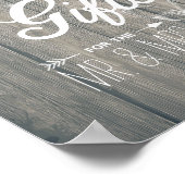 Hochzeitskarte & Geschenke Champagner Brille Holz Poster (Ecke)