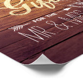 Hochzeitskarte & Geschenke Champagner Brille Holz Poster (Ecke)