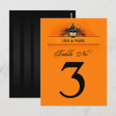 Hochzeitskarte - Halloween Liebe Orange & Black Postkarte (Vorne/Hinten)
