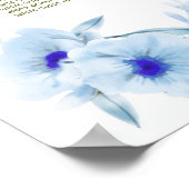 Hochzeitskarte Hochzeitliches blaues Gold Poster (Ecke)