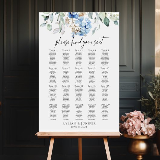 Hochzeitskarte Hydrangea 20 Tische Poster
