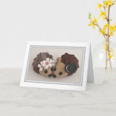 Hochzeitskarte - Igel Braut & Bräutigam Karte (Gelbe Blume)