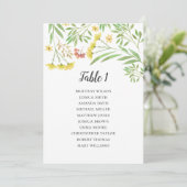 Hochzeitskarte im Sommer. Blumenplan Einladung (Stehend Vorderseite)