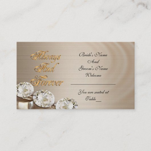 Hochzeitskarte, immer und für immer, Diamant Platzkarte (Vorderseite)