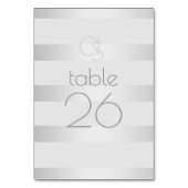 Hochzeitskarte | Leuchtende Silberstreifen Tischnummer (Rückseite)