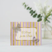 Hochzeitskarte lila und Gold Butterfly Rezept Postkarte (Stehend Vorderseite)
