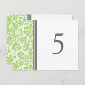 Hochzeitskarte Limon Grau Tischnummer (Vorne/Hinten)