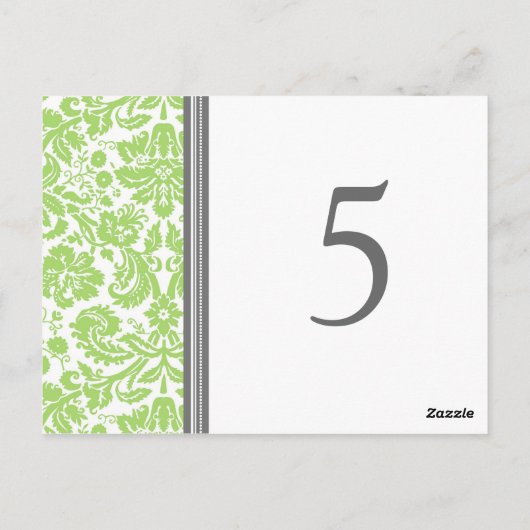 Hochzeitskarte Limon Grau Tischnummer (Rückseite)