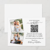 Hochzeitskarte Minimalistische Website 2 Foto Postkarte (Vorne/Hinten)