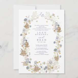 Hochzeitskarte mit atemberaubendem Blumenrahmen Einladung