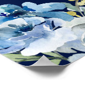 Hochzeitskarte mit blauem Flor Poster (Ecke)