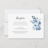Hochzeitskarte mit blauen Blumen RSVP Karte (Vorderseite)