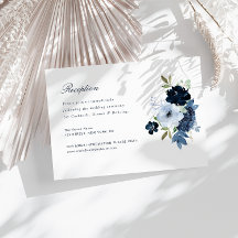 Hochzeitskarte mit blauen und blauen Blumen