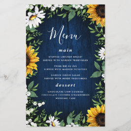 Hochzeitskarte mit blauer Sonnenblume Rustikales H