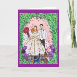 Hochzeitskarte mit Braut und Bräutigam Karte