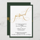 Hochzeitskarte mit Elegante Green & Gold Streifen Einladung (Vorne/Hinten)