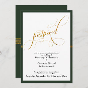 Hochzeitskarte mit Elegante Green & Gold Streifen Einladung