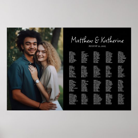 Hochzeitskarte mit elegantem, bearbeitbarem Foto Poster (Vorne)