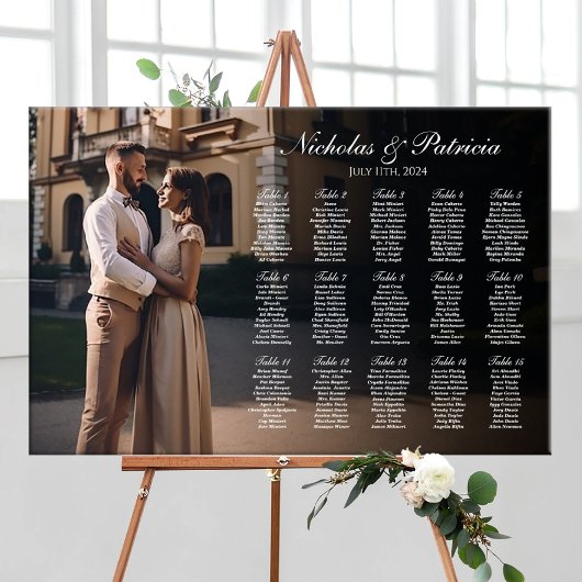 Hochzeitskarte mit elegantem Foto Poster