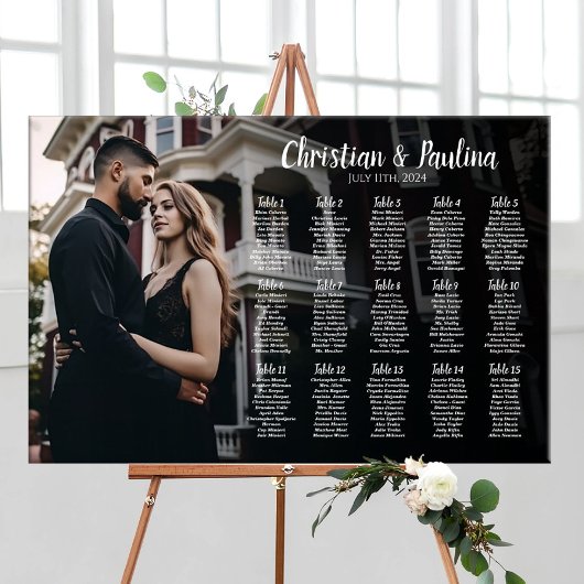 Hochzeitskarte mit elegantem Foto Poster