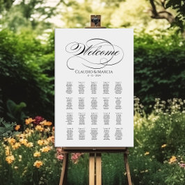 Hochzeitskarte mit eleganten Kalligrafien Poster