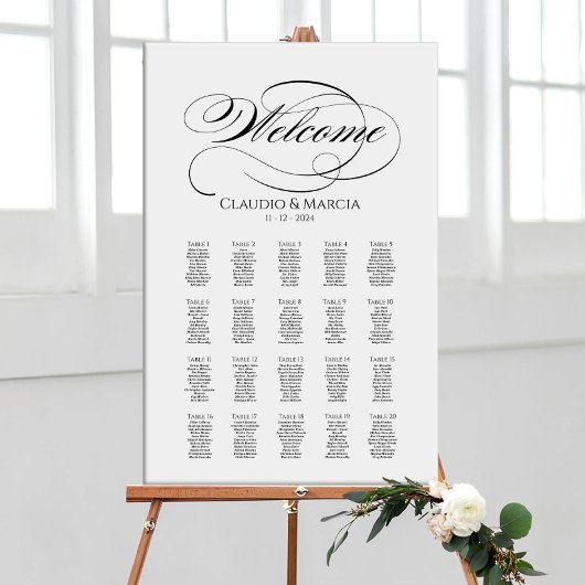 Hochzeitskarte mit eleganten Kalligrafien Poster