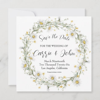 Hochzeitskarte mit Gänseblümchen zur Vorankündigun Save The Date