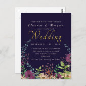 Hochzeitskarte mit Goldfolie Postkarte (Vorne/Hinten)