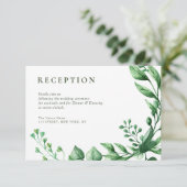 Hochzeitskarte mit grünem Blattwerk RSVP Karte (Stehend Vorderseite)