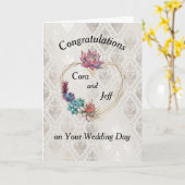 Hochzeitskarte mit Herz und Herz Karte (Gelbe Blume)