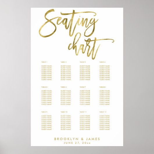 Hochzeitskarte mit Imitate Gold Foil 24x36 Poster (Vorne)